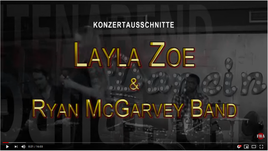 Layla Zoe und Ryan Mc Garvey Band ein kleiner Konzertausschnitt aus der Freiburger Blues Association